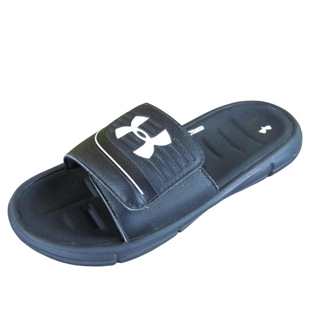 Under Armour Slide  Boys Y 6 Medium Sandal Black Synthetic‎ Hook & Loop